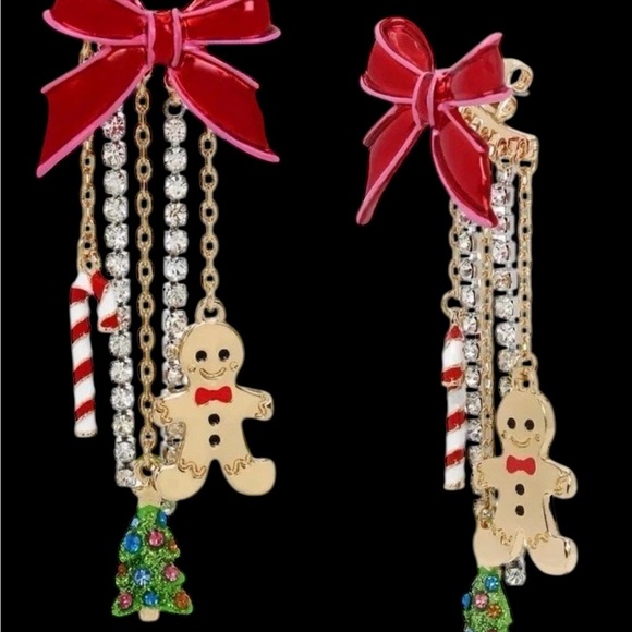 Betsey Johnson Red and Green  Holiday Earrings - Picture 12 of 16